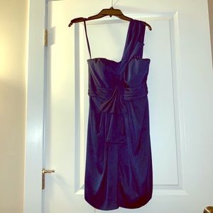 BCBG one shoulder midnight navy cocktail dress 6